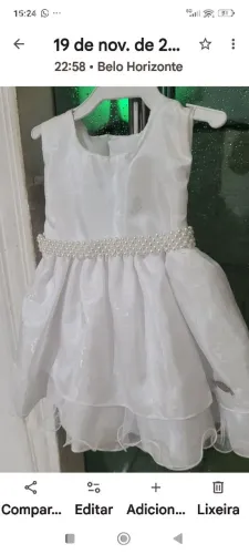 Vestido de batizado tamanho:1ano novo