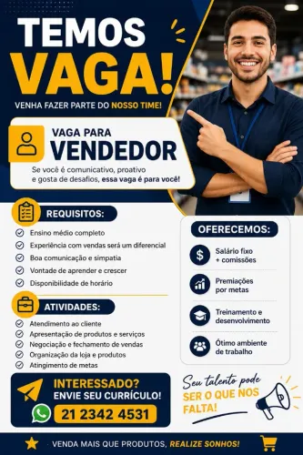 Vaga para vendedor