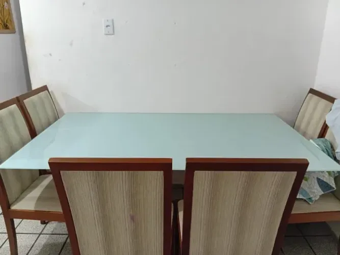 Tampo de Vidro Temperado 1,80m x 1,00m - Adesivado Branco Laca (Apenas o Vidro)