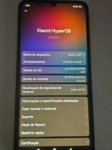 ? Xiaomi Redmi 13C 256GB / 8GB RAM - Estado de Novo Usado. Enviado Formatado