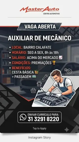 Vaga de Emprego: Auxiliar de Mecânico ?