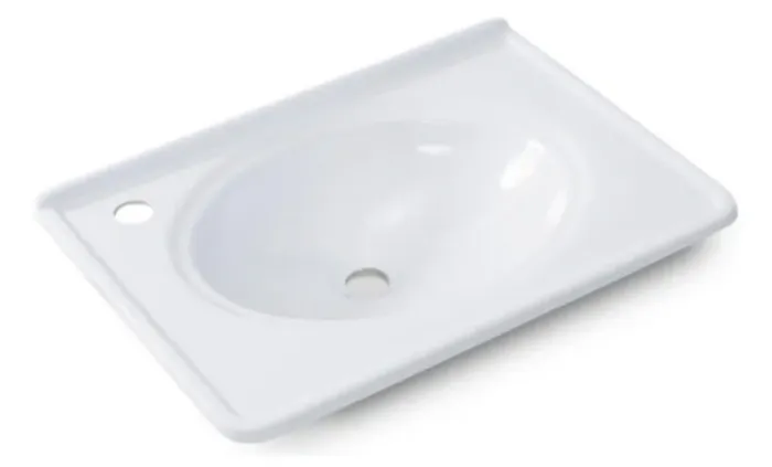 Lavatório Sobrepor 45x34 Marselha Branco Mármore Sintético