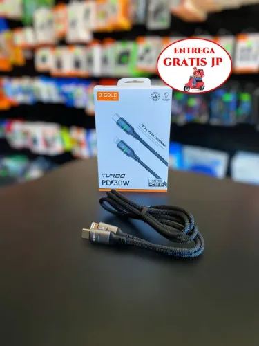 CABO TURBO GOLD TIPO C PARA LIGHTNING CB18