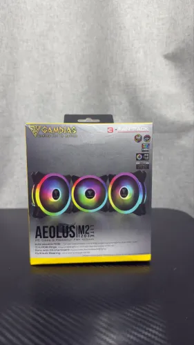 Kit 3 Fans Gamdias Aeolus M2 120mm RGB - Novo na Caixa