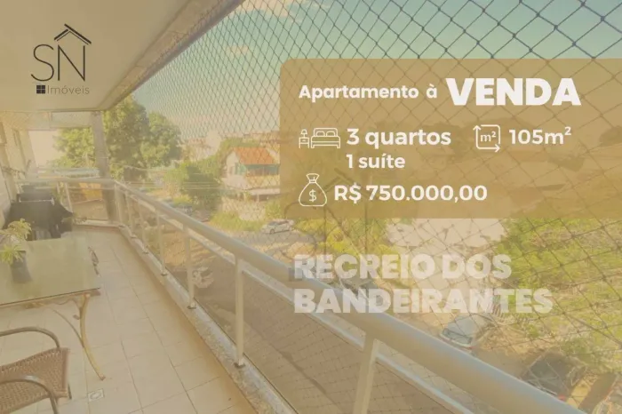 Apartamento com 3 dormitórios à venda, 105 m² por R$ 750.000,00 - Recreio dos Bandeirantes