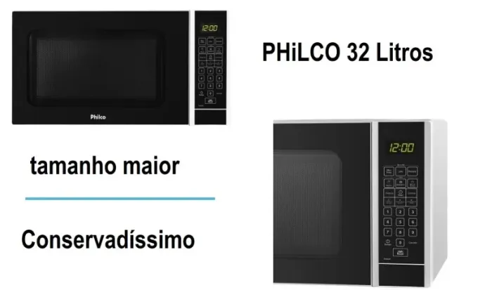 microondas Philco 32, prato grande, pouco uso, na garantia 