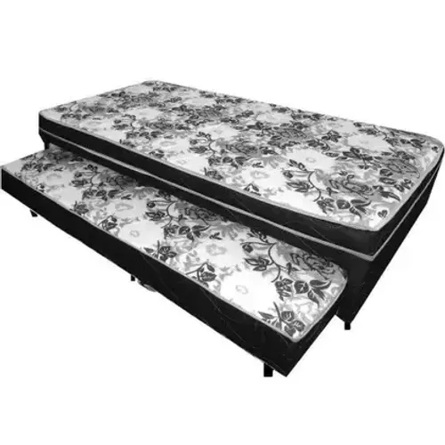 Bicama Box Solteiro Conjugada Ortopédica com Cama Auxiliar - / entrega hoje 