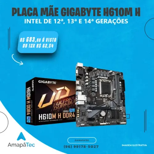 Placa Mãe Gigabyte H610M LGA 1700