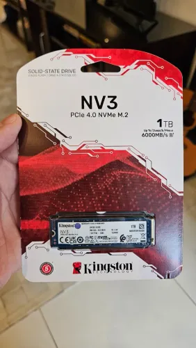 SSD Kingston NV3, 1TB, M.2 NVMe, 2280, PCIe 4.0, Leitura 6000MBs e Gravação 4000MBs, SNV3