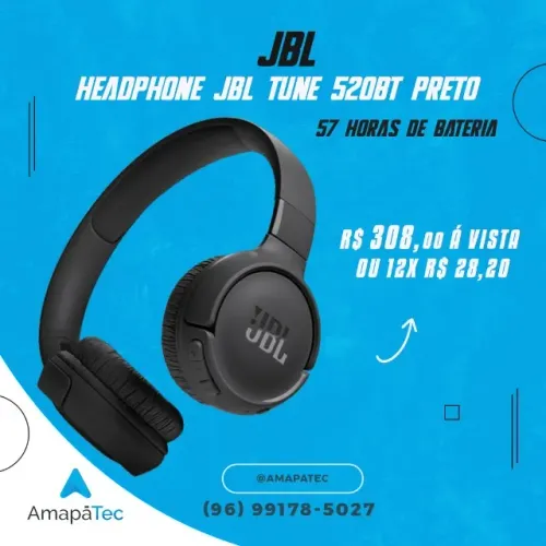 Fone de Ouvido Sem Fio JBL Tune 520BT Bluetooth com Microfone