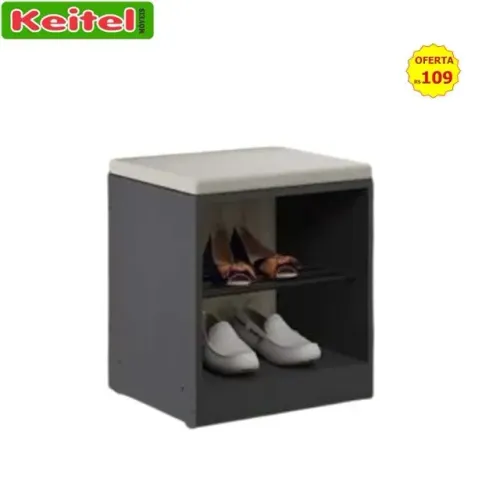 Banco Com Futon e Rodízios Flow Cor Grafite - 1004 -