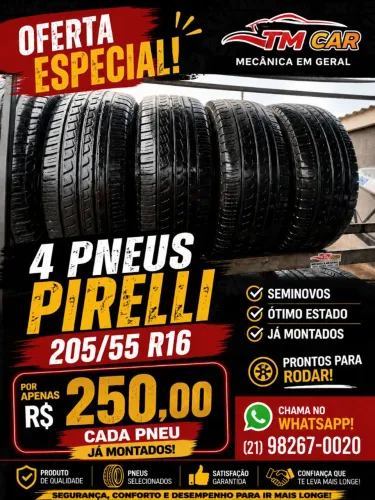Pneus 205/55/16 o jogo Pirelli novíssimos