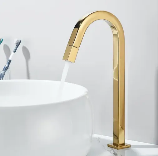 Torneira Alta Luxuosa Ouro