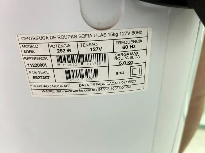 Máquina de lavar 10 kg + centrífuga 15kg