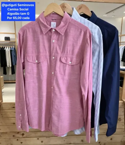 Camisa social masculina tam G na Promoção 03 por R$100
