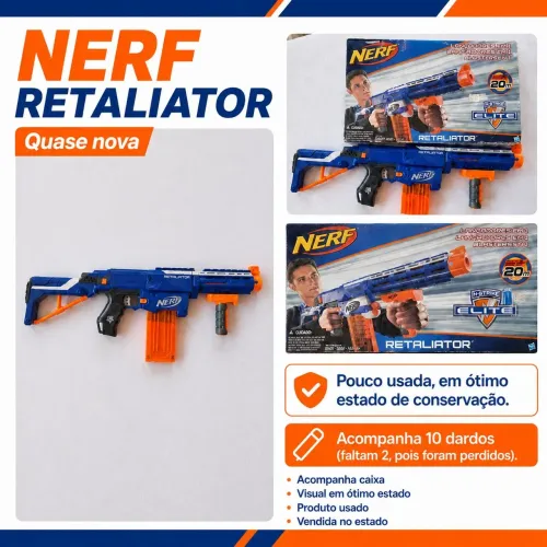 Nerf Retaliator Completa + Caixa | Quase nova | Acessórios