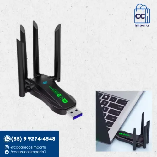 Adaptador Wi-Fi 6 AX900 + Bluetooth 5.4 BW20 - USB 3.0 (4 Antenas) 900MBPS