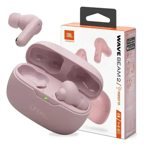 JBL Wave Beam 2 Original | Fone Bluetooth Branco ou Rosa com Graves Potentes 