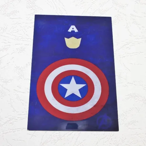 Placa Decorativa Capitão América Minimalista em Madeira