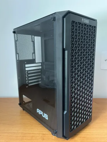 KIT Gabinete Pichau Apus Black + Water Cooler Aigo 120mm Rainbow