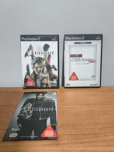 Resident Evil Biohazard 4 + Code Veronica PS2 Japonês