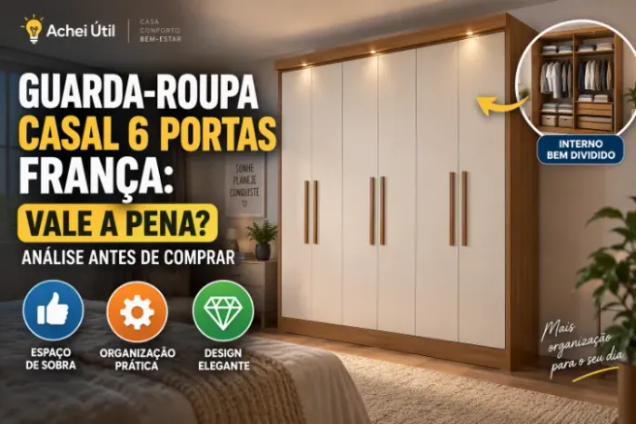 Guarda-Roupa Casal 6 Portas França - Produto Novo com Garantia
