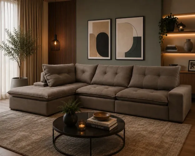 Sofá com Chaise Premium FRETE GRÁTIS TAUBATÉ (ULTIMA PEÇA)