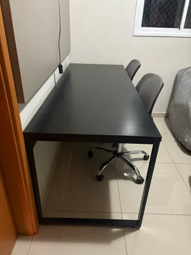 Escrivaninha Mesa Escritório Yon Presidente 180x70x75 Industrial Preto