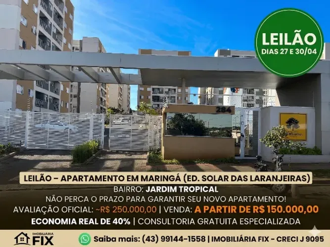 ? OPORTUNIDADE EM MARINGÁ: LEILÃO DIAS 27 E 30/04