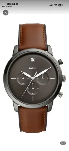Relógio Fossil Masculino Chrono Grafite Pulseira Couro