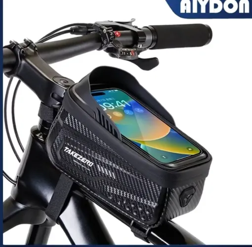 BOLSA PARA BICICLETA À PROVA D'ÁGUA COM SUPORTE PARA CELULAR 
