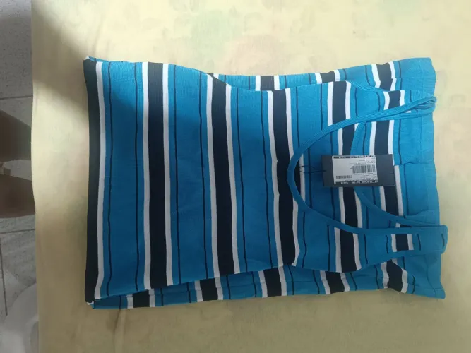 Vestido longo listrado - Tam M
