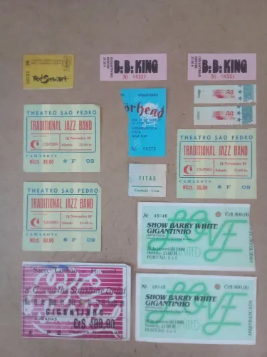 COLEÇÃO DE INGRESSOS DE SHOWS ANOS 1980