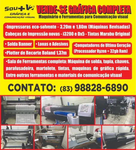 Gráfica completa no centro de João Pessoa (MÁQUINAS INCLUSAS)