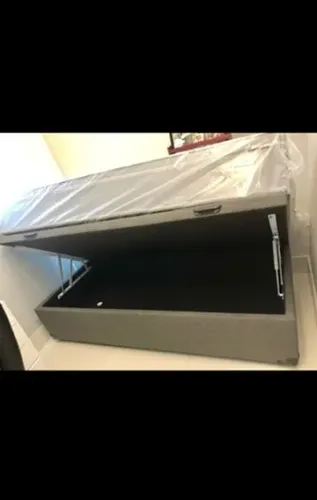 Base Box Baú solteiro em Linho 