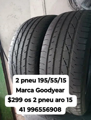 Pneus 195/55/15 marca Goodyear $299 os 2 pneu aro 15 roda muito ainda não é remold