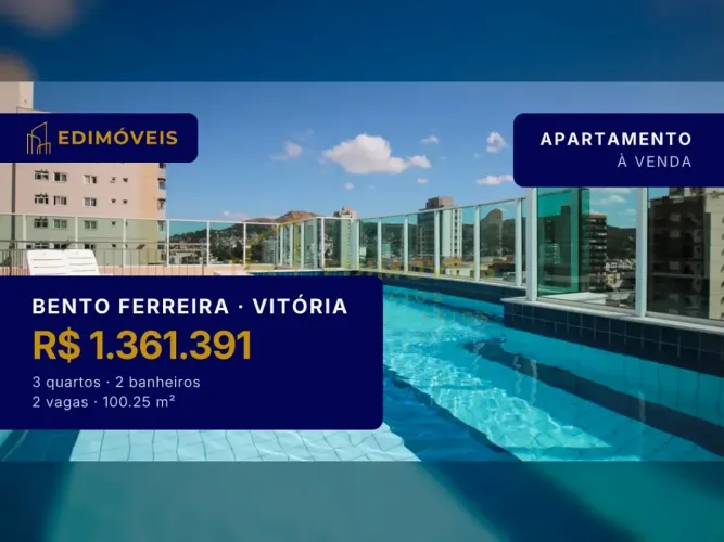 Apartamento Moderno com Varanda em Bento Ferreira, Vitória