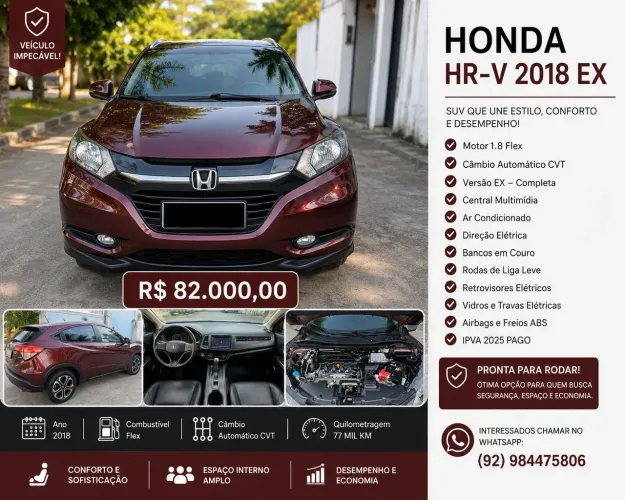 Honda HR-V EX 1.8 Flexone 16V 5P Aut. 2018