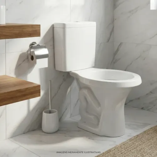 Kit Vaso Sanitário Com Caixa Acoplada Parati 6l Logasa Branco