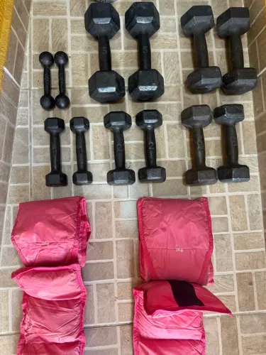 Kit de Musculação - Halteres de Ferro + Caneleiras | Venda Separada ou Completa