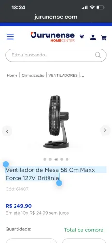 Ventilador de Mesa 56 Cm Maxx Force 127V Britânia