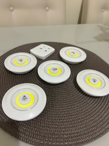 5 Lâmpadas luminárias Led spot Sem fio com controle remoto 