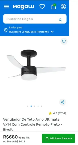 03 Ventiladores De Teto Arno Ultimate Vx14 Com Controle Remoto Preto - Bivolt