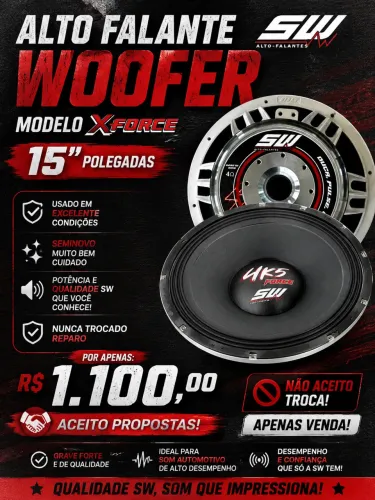 Woofer 15? SW X-Force 4K5 Seminovo 