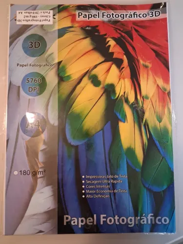 Papel Fotográfico 3D A4 180g - Alta Definição