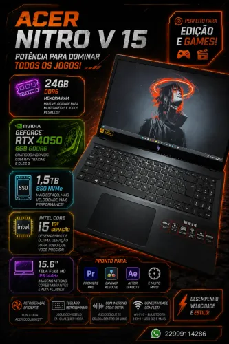 NOTBOOK NITRO V5 RTX 4050 24GB DE RAM