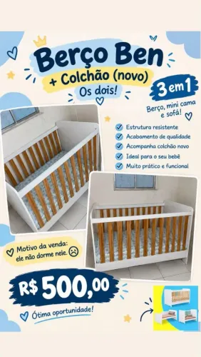 Berço americano 3 em 1