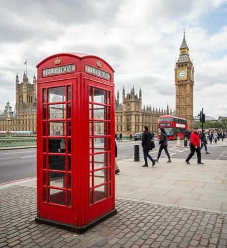 Réplica Cabine Telefônica Londres Tamanho Real (Luzes e Telefone em perfeito funcionamento