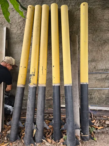 Poste balizador tubo galvanizado 4 polegadas