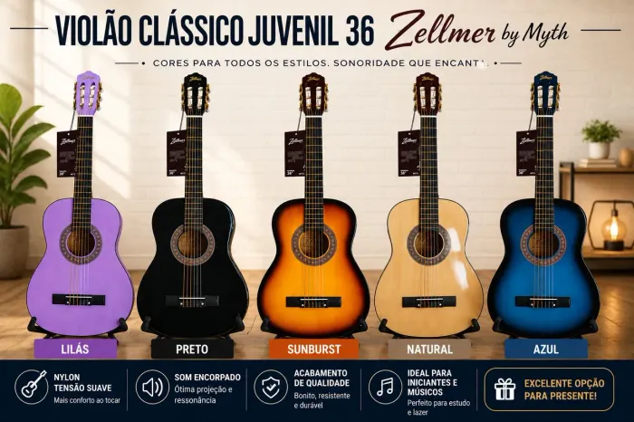 Violão clássico Juvenil 36 ou 34 e infantil 30